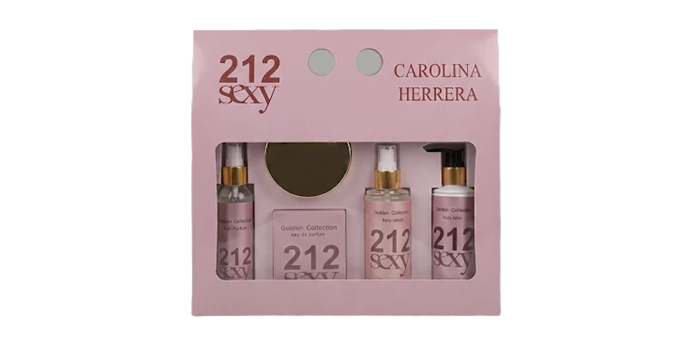 طقم ٢١٢ سيكسي (٥ قطع) – مايا كوزمتكس | جولدن كوليكشن