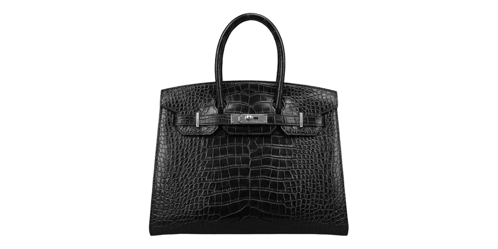 حقيبة هيرميس بيركين جلد بنقشة تمساح – أسود