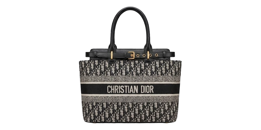 حقيبة كريستيان ديور بوك توت أوبليك – أسود ورمادي