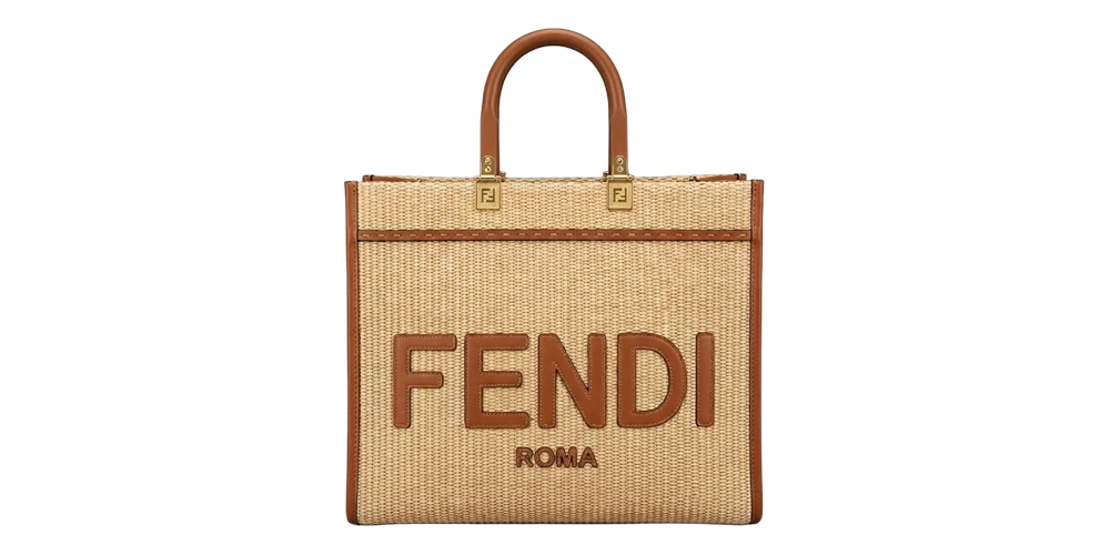 حقيبة فندي روما رافيا – طبيعي وبني
