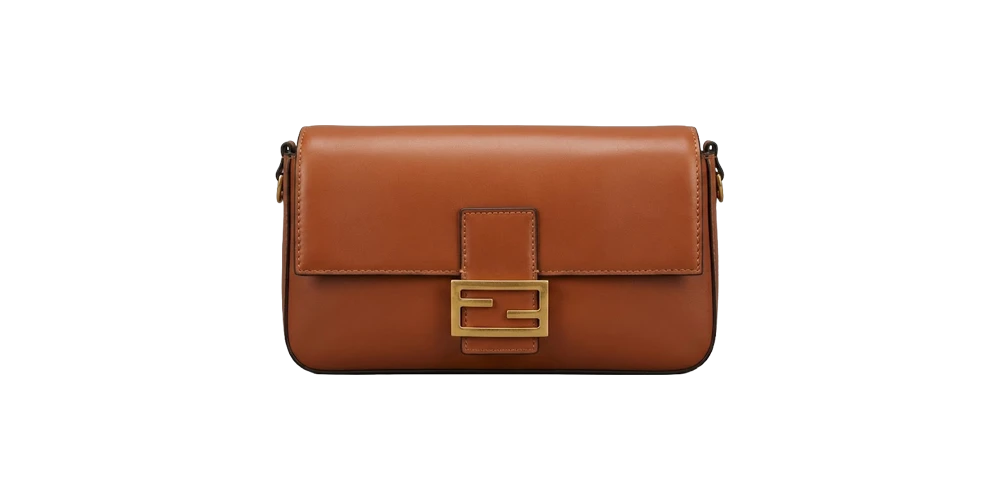 حقيبة فندي باجيت جلد – بني كراميل