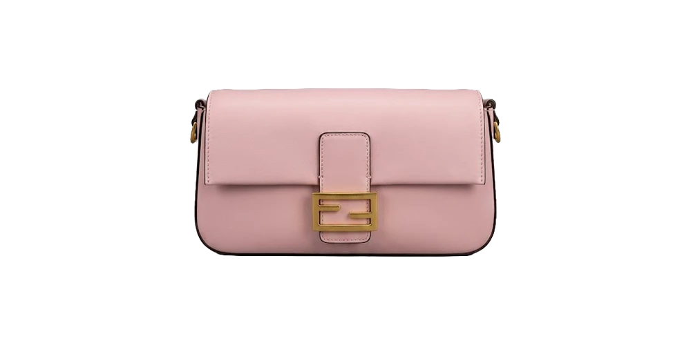 حقيبة فندي باجيت جلد – وردي ناعم