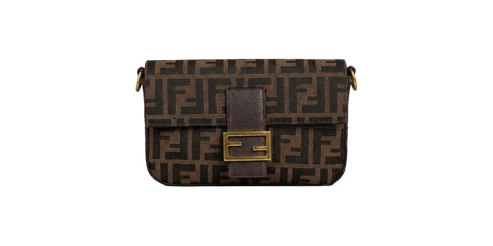 حقيبة فندي باجيت كانفاس FF – بني كلاسيكي